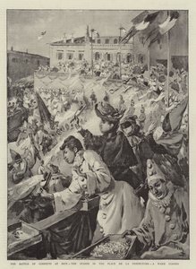 De confettislag bij Nice, de tribunes op de Place de la Préfecture, een warme hoek